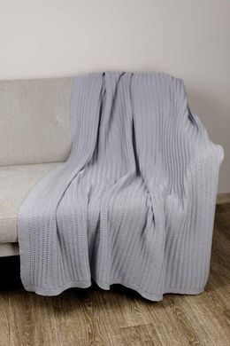 Плед вязаный Cotton серый 120x200см
