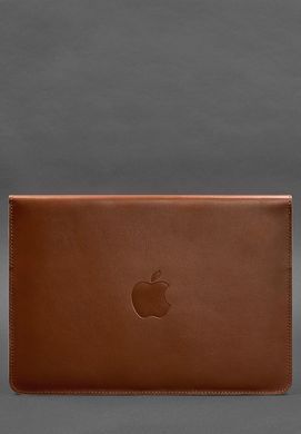 Шкіряний чохол-конверт на магнітах для MacBook Pro 16" Світло-коричневий, Коричневий