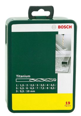 Набір свердел по мет. Bosch HHS-TiN (титанове покриття) 19 шт.