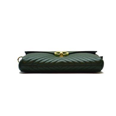 Жіночий шкіряний клатч Italian fabric bags 2115 green