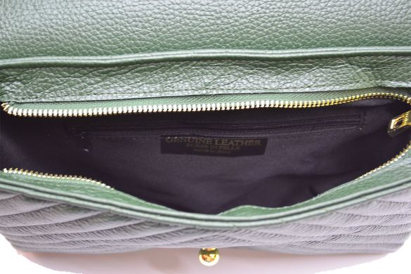 Жіночий шкіряний клатч Italian fabric bags 2115 green
