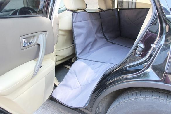 Автогамак Трансформер для Собак Happy Travel Gray з захистом дверей 120х145см