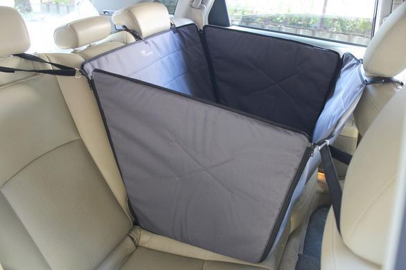 Автогамак Трансформер для Собак Happy Travel Gray з захистом дверей 120х145см