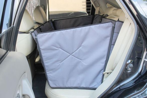 Автогамак Трансформер для Собак Happy Travel Gray з захистом дверей 120х145см