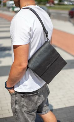 Чоловіча шкіряна сумка-месенджер через плече BEXHILL BX-21053 чорна, Черный