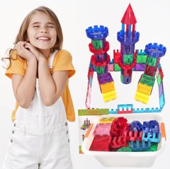 Развивающий магнитный конструктор дворец магнитные блоки плитки 100 деталей для детей от 3 лет
