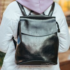 Черный городской женский кожаный рюкзак Tiding Bag - 51644