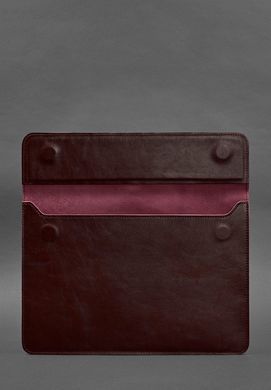 Шкіряний чохол-конверт на магнітах для MacBook 13 Бордовий, Бордовый