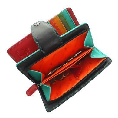 Женский кожаный кошелек Visconti SP31 Poppy (Black Multi)