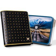 Гаманець чоловічий шкіряний Peterson PTN 303.03 BLACK+YELLOW чорний