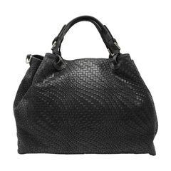 Жіноча шкіряна сумка Italian fabric bags 2596 black
