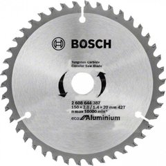Пиляльний диск Bosch Eco for Aluminium 150x2,2x20-42T (2608644387)