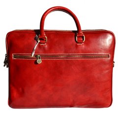 Мужская кожаная сумка-портфель Italian fabric bags 1778 red