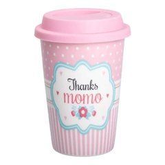 Стакан порцелянаовий 420 мл з силіконовою кришкою Thanks momo RX-N240288TM