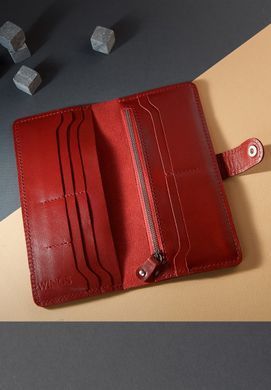 Шкіряне портмоне Classic червоне, натуральна шкіра Saffiano