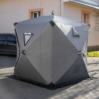 Намет зимовий утеплений "куб" (3-місний 210х210х210), Зимовий намет для рибалки туризму кемпінгу та подорожей Сірий LU-BD18G, серый