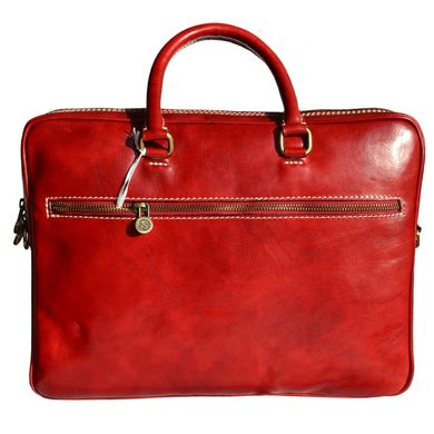 Мужская кожаная сумка-портфель Italian fabric bags 1778 red